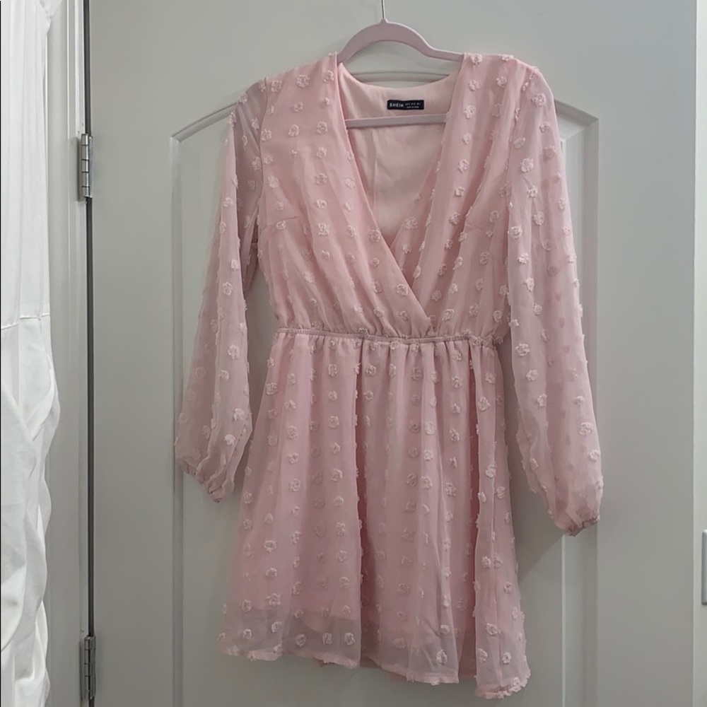 SHEIN light pink never worn long sleeve dress